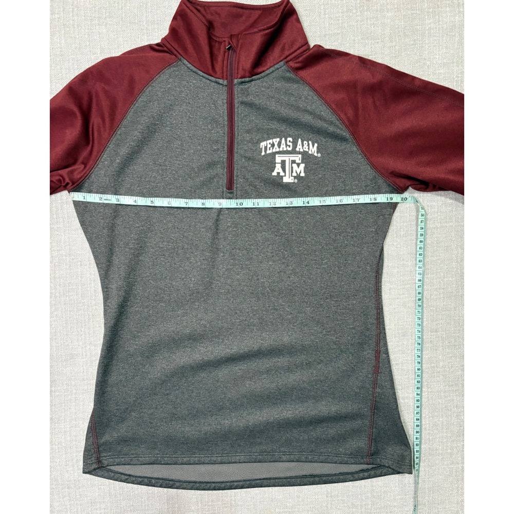 Texas A&M Aggies Women's Quarter Zip Pullover Maroon Grey Fleece Medium/Large - Picture 8 of 8